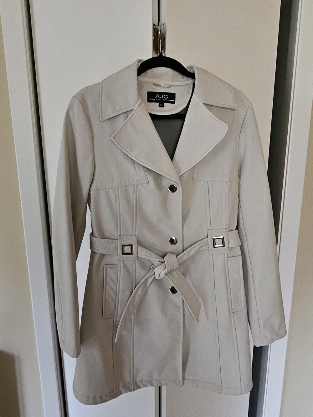 Cream Belted Trench Coat - Women's Jacket